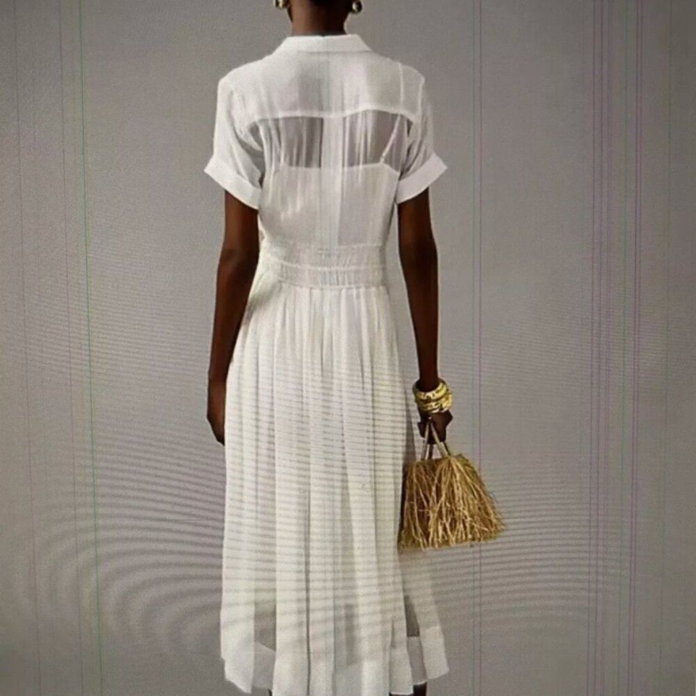 J. Crew White Midi Shirt Dress - Picture 3 of 11
